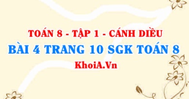 Bài 4 trang 10 SGK Toán 8 tập 1 Cánh Diều